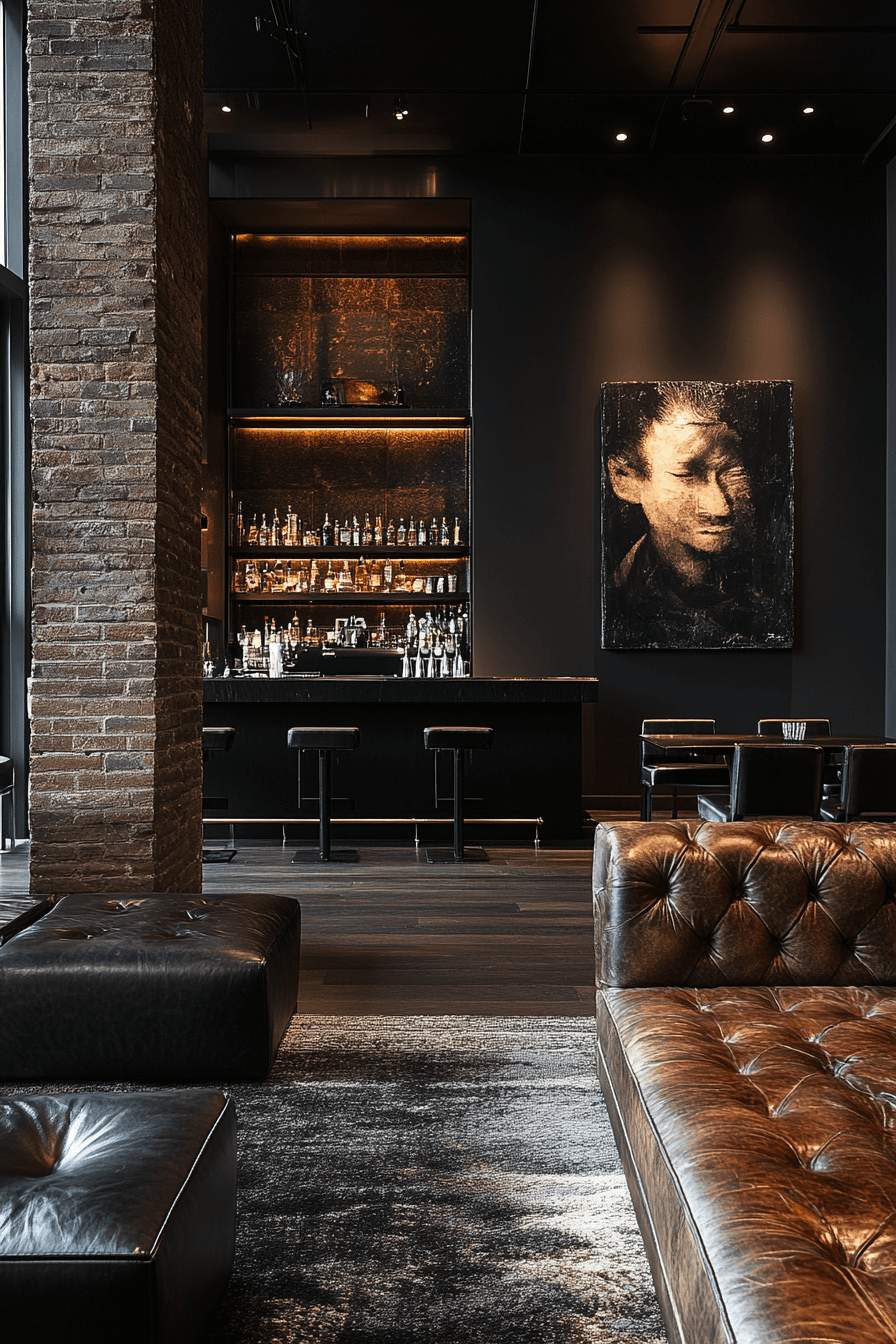 18+ Dark Aesthetic Decor Ideas That Highlight Texture and Character 4 Moody Lounge Retreat