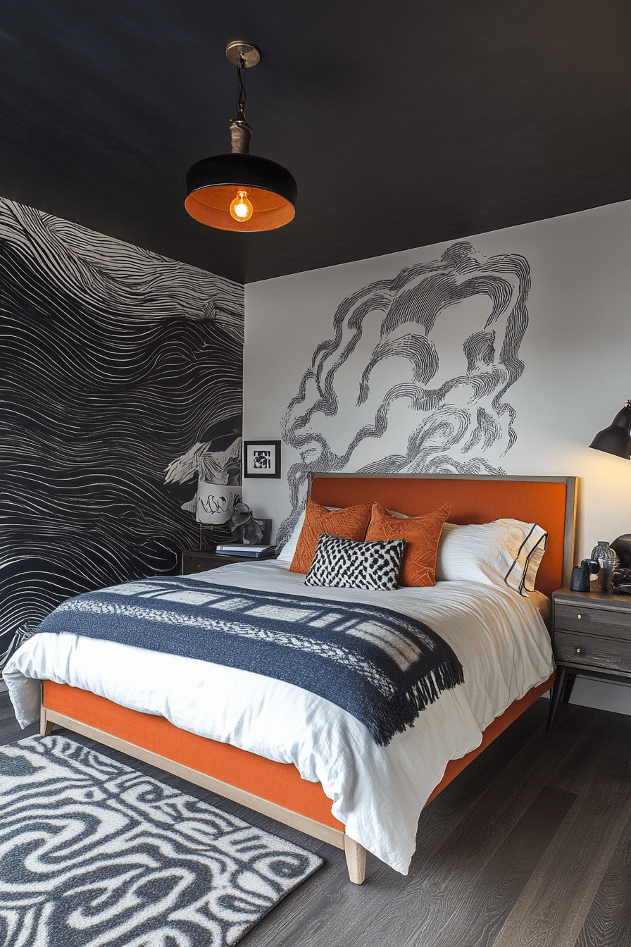 17+ Street Style Bedroom Designs for a Space Full of Character 4 Mural Masterpiece Bedroom