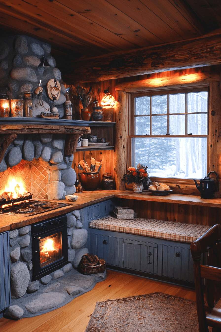 17+ Rustic Kitchen Ideas That Highlight Natural Beauty and Texture 4 Rustic Cabin Kitchen Coziness