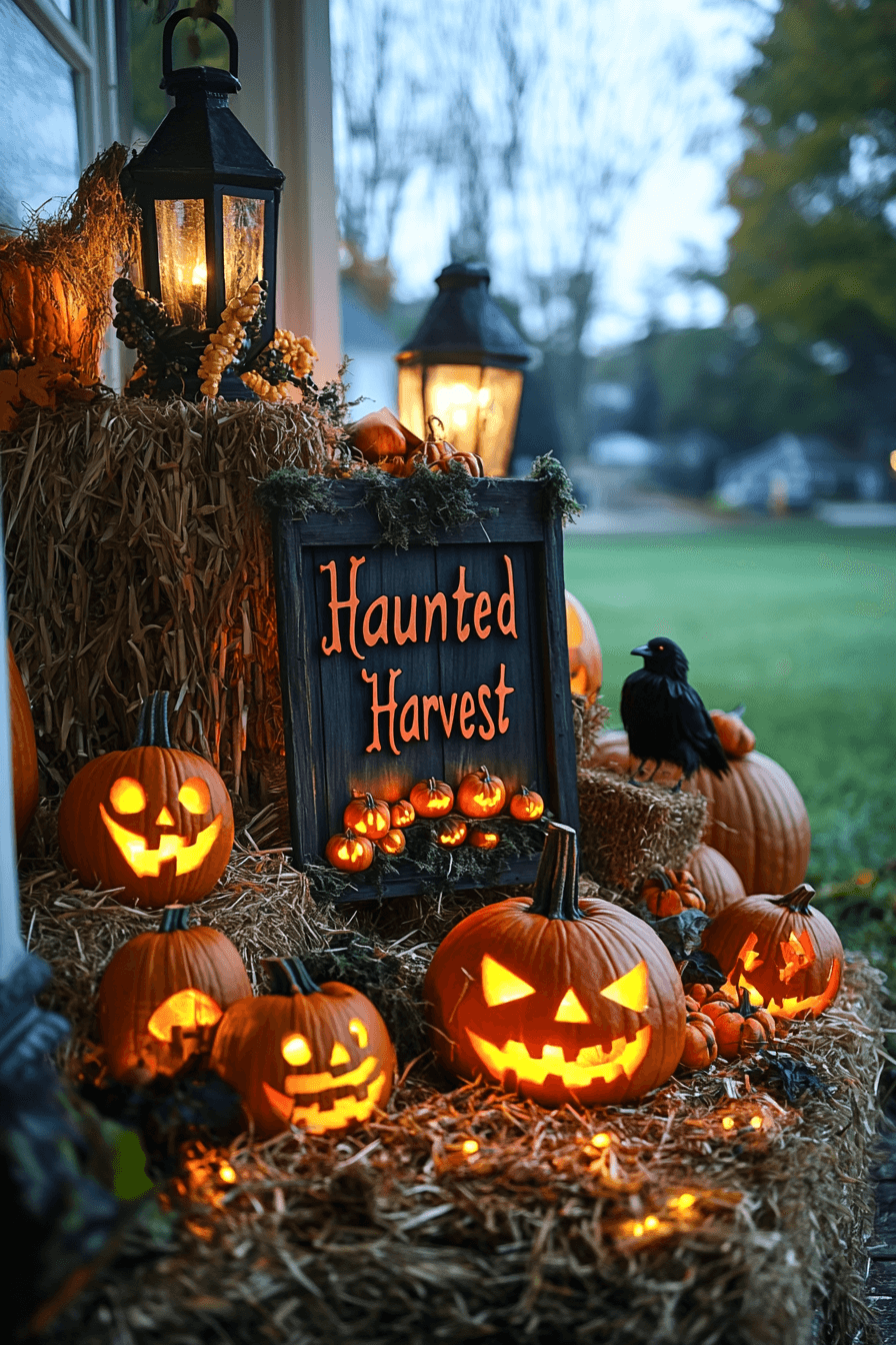 16+ Halloween Decor Front Porch Looks That Mix Fun and Fright 4 Rustic Haunted Farmhouse