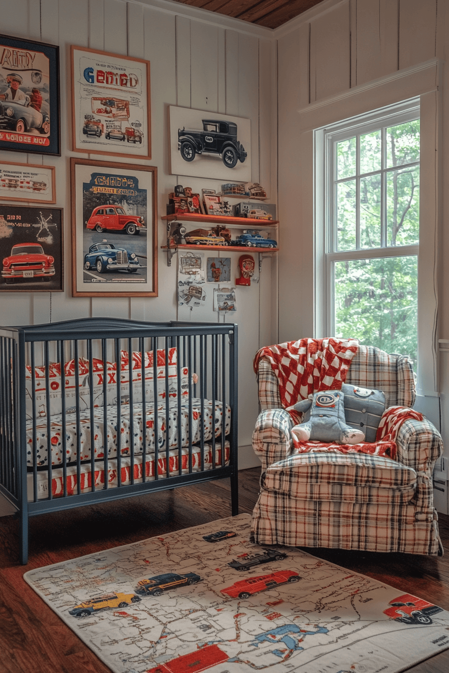 20+ Nursery Room Ideas for a Boy to Inspire Everyday Happiness 4 Vintage Wheels Nursery