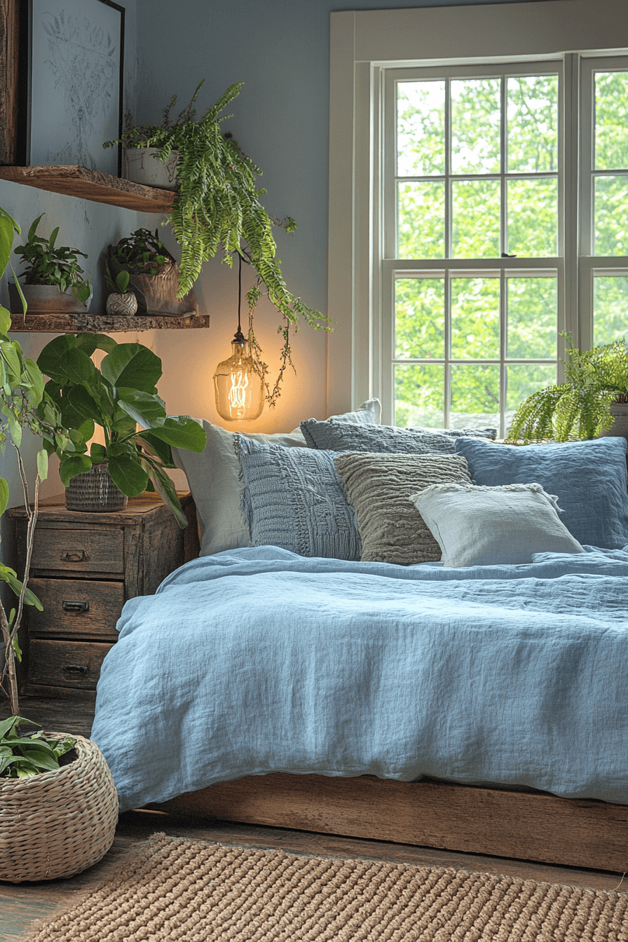 15+ Light Blue Boho Bedroom Ideas for a Chic and Airy Vibe 5 Azure Bliss Boho Bedroom Inspiration
