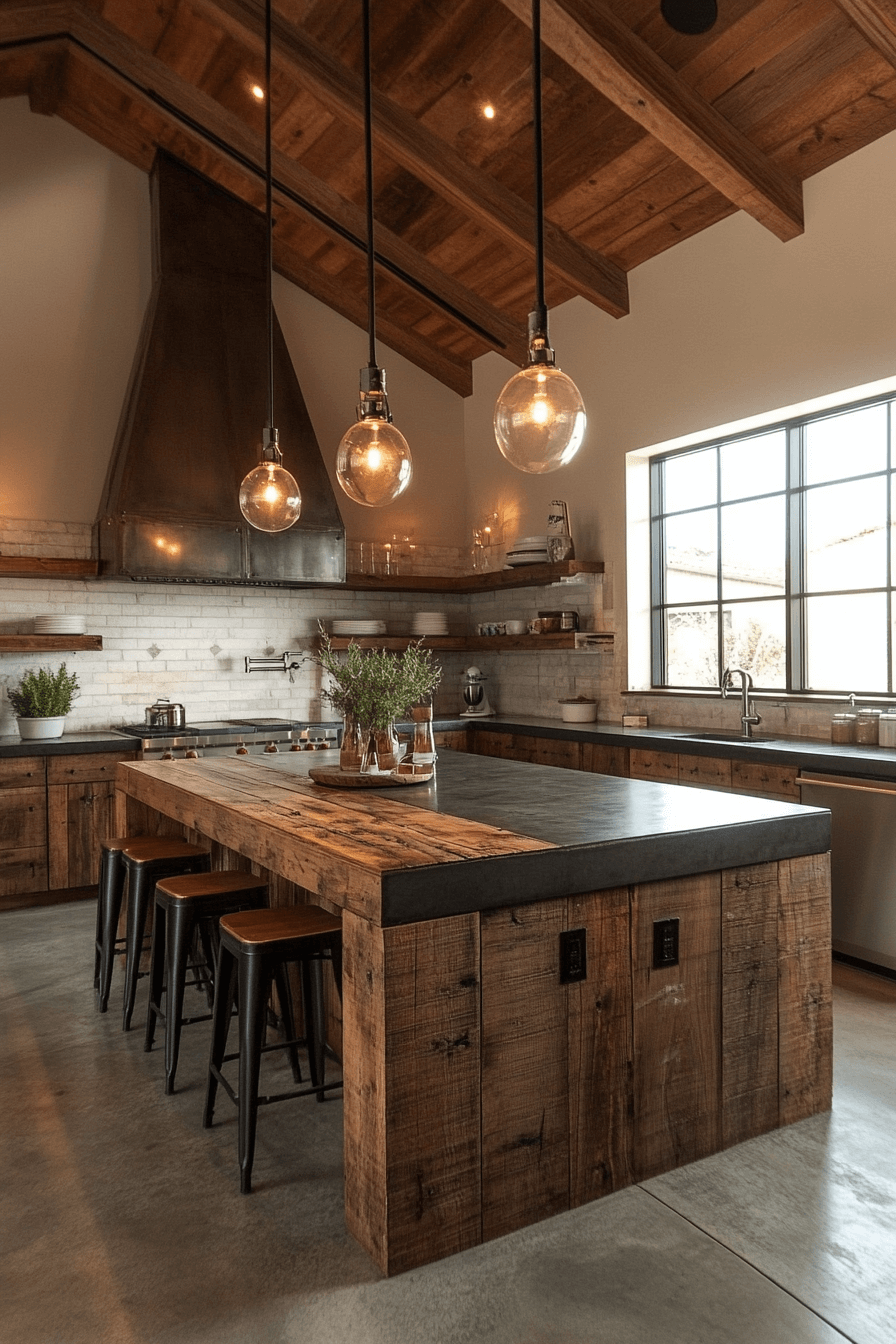 17+ Industrial Farmhouse Kitchen Designs That Bring Comfort and Edge Together 5 Barn Style Industrial Kitchen