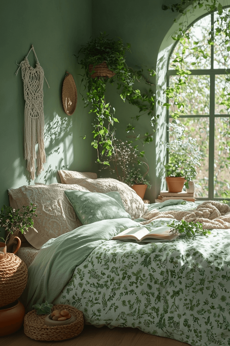 15+ Green and Terracotta Bedroom Ideas That Prove Natural Colors Inspire Serenity 5 Boho Bliss In Green And Terracotta