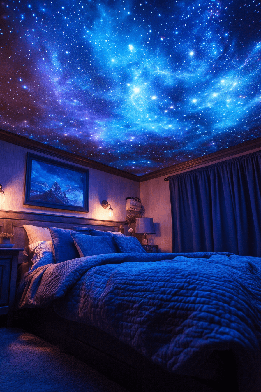 25+ Romantic Bedroom Ideas for a Budget-Friendly Romantic Makeover 5 Celestial Starlit Haven