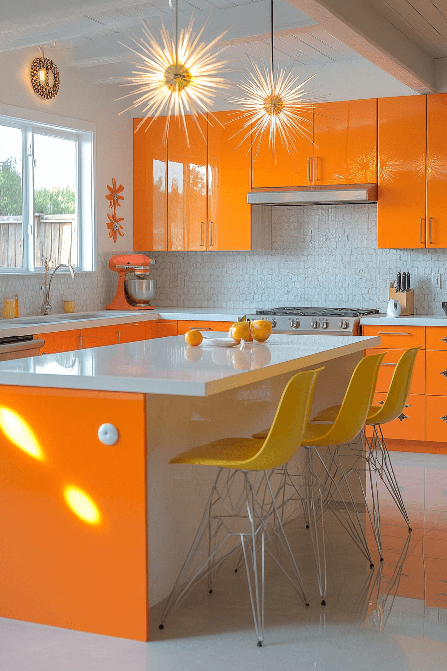 19+ Mid Century Modern Kitchen Ideas That Blend Retro and Timeless Style 5 Cheerful Motif Kitchen