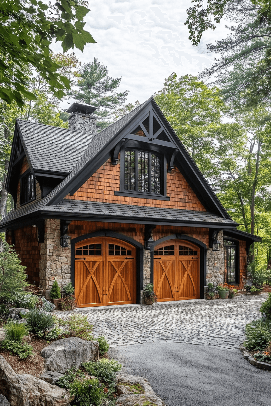16+ Farmhouse Garage Looks to Add Instant Curb Appeal 5 Classic Carriage Door Charm For Your Farmhouse Garage