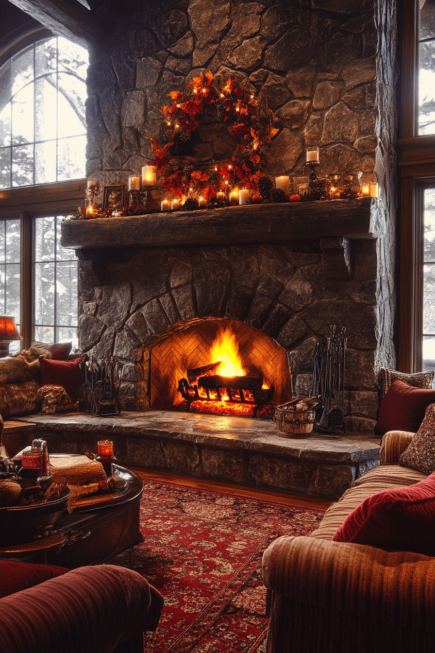 16+ Fall Decor Ideas for the Home to Capture Autumn’s Cozy Spirit 5 Fireside Glow