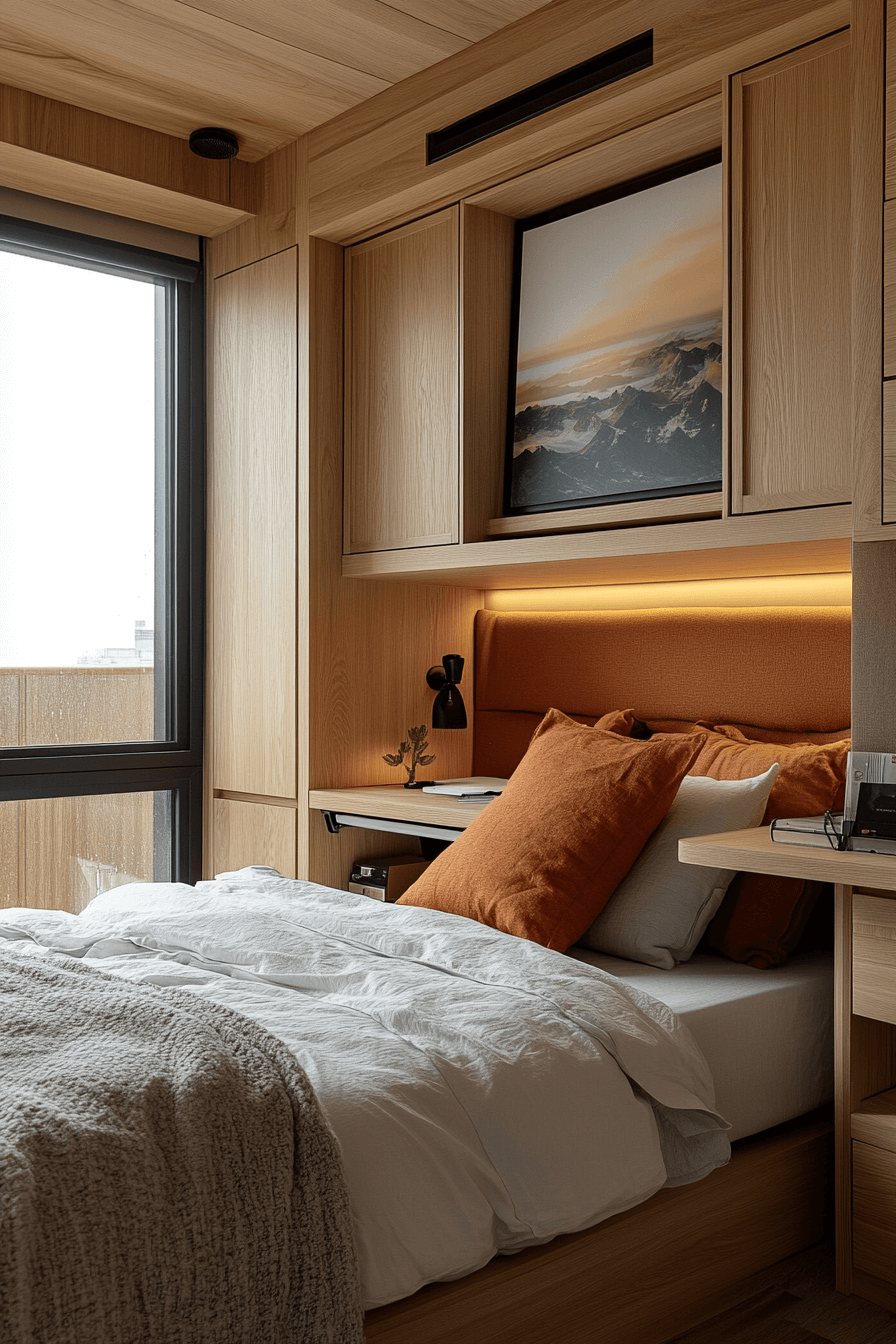 17+ Tiny Bedroom Apartment Ideas That Turn Simplicity Into Beauty 5 Fold Away Workspace