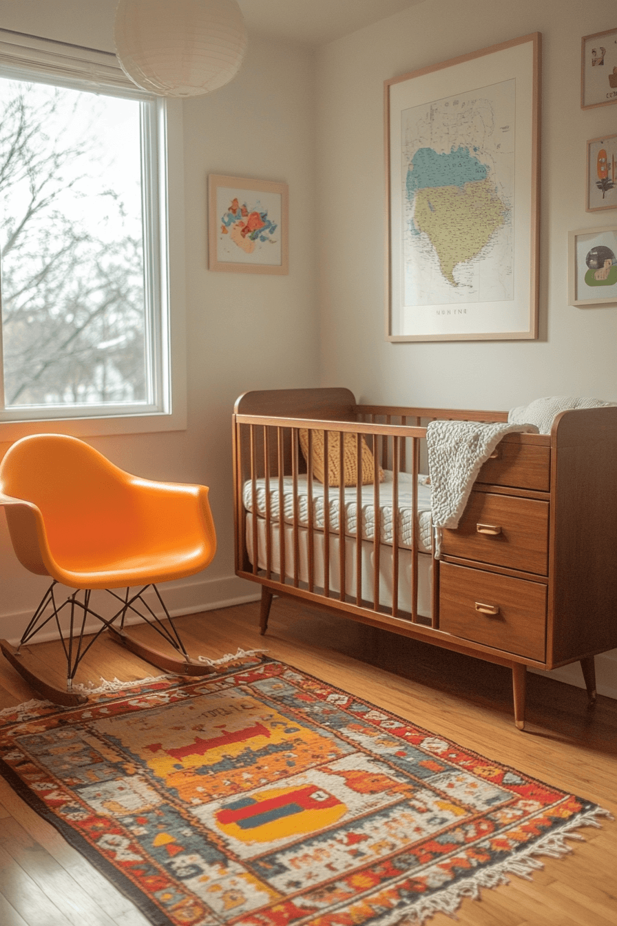 18+ Vintage Inspired Nursery Looks to Create a Dreamy Baby Haven 5 Mid Century Baby Chic