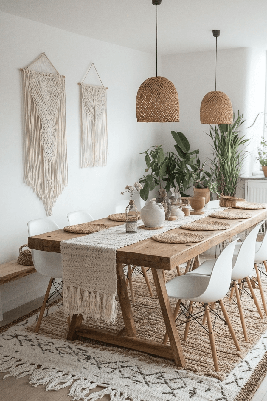 15+ Scandi Boho Decor Ideas to Create a Cozy Yet Airy Space 5 Scandi Boho Dining Delight