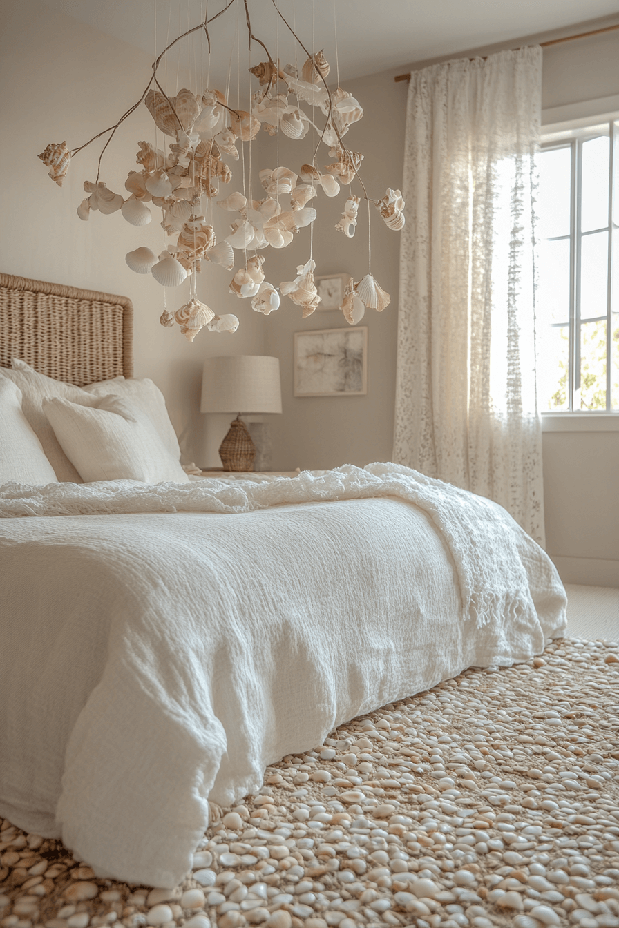 15+ Beach Inspired Bedrooms to Blend Comfort With Coastal Style 5 Seashell Serenity Room