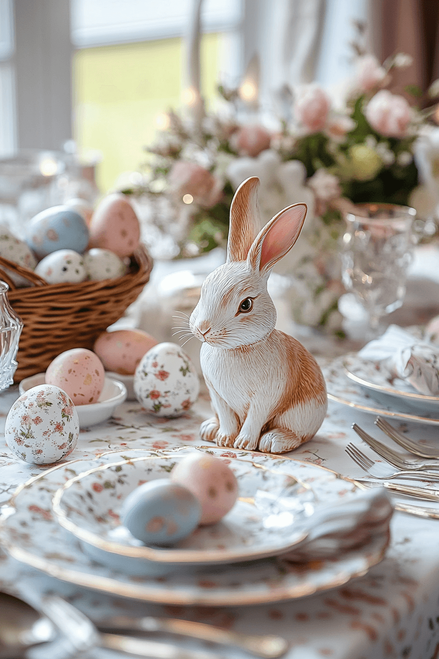 24+ Easter Table Decorations That Make Guests Feel Truly Welcome 5 Whimsical Bunny Fun