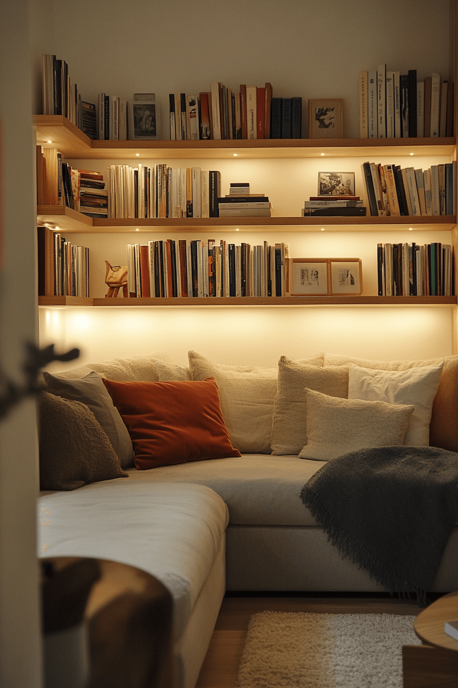 18+ Tiny Living Room Ideas for Making Every Inch Count With Style 6 Corner Shelving Solutions