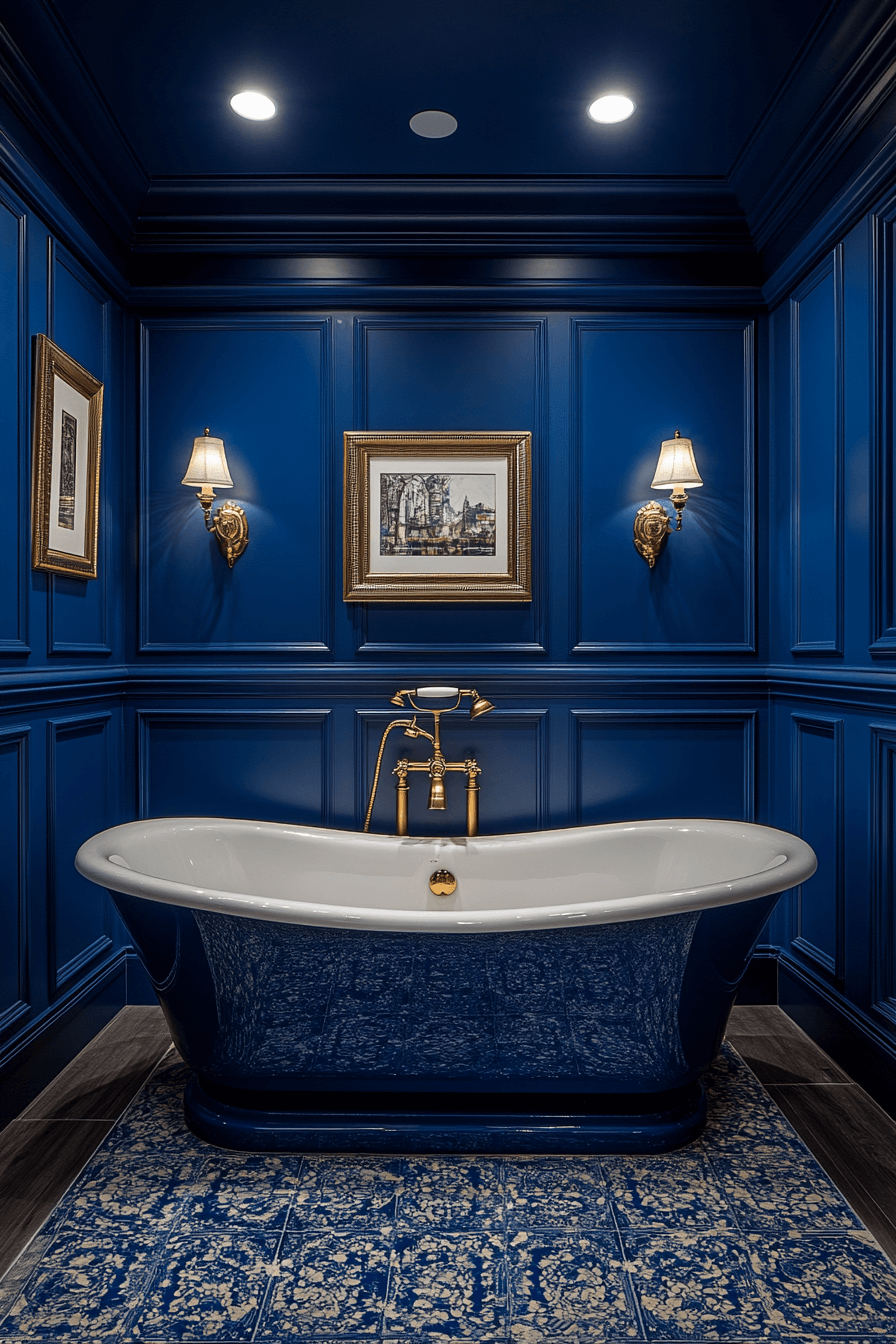 19+ Blue Bathroom Decor Inspiration for a Chic and Modern Vibe 6 Luxurious Sapphire Haven
