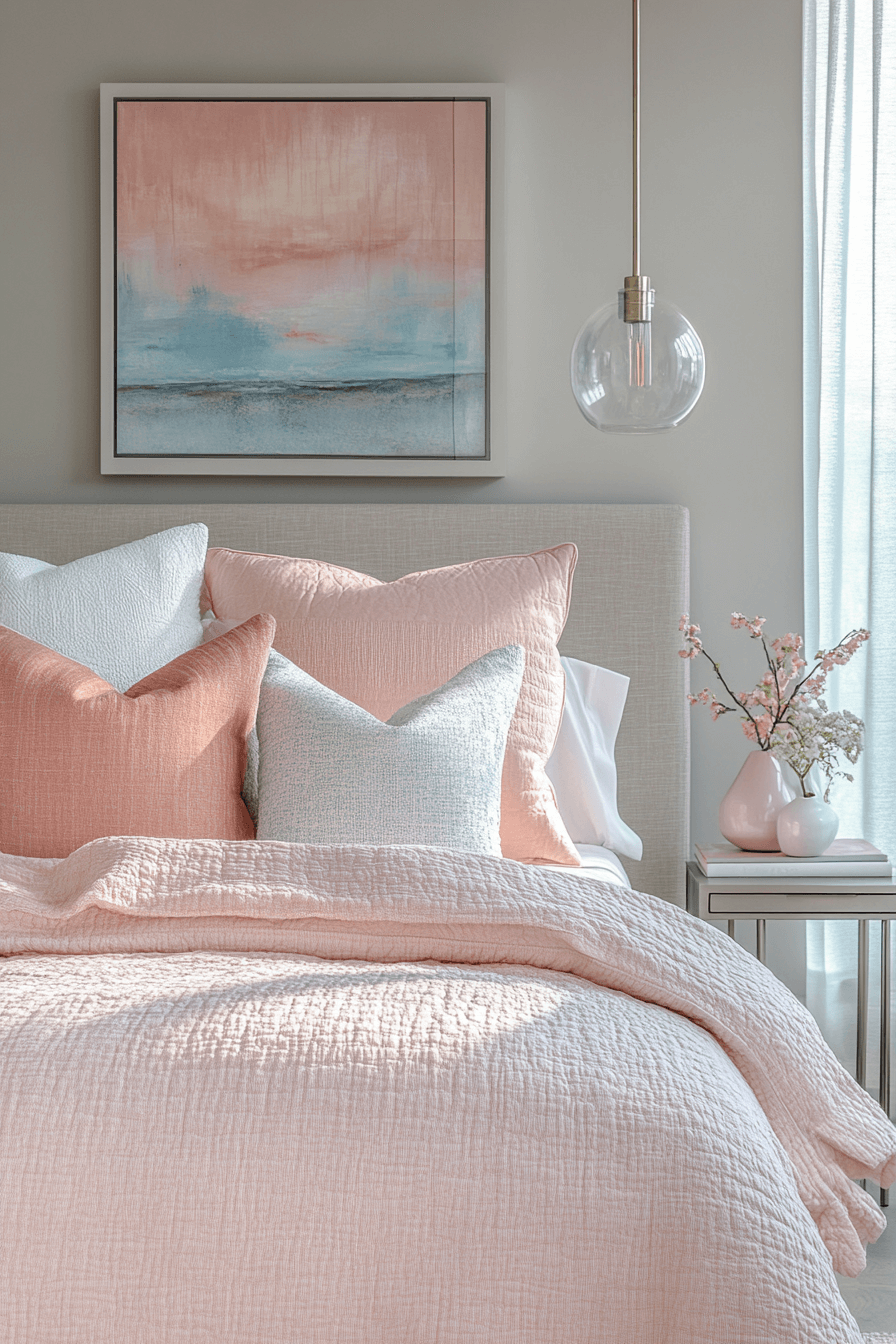 16+ Feminine Bedroom Inspiration for Creating a Calming Oasis 6 Modern Chic Blend