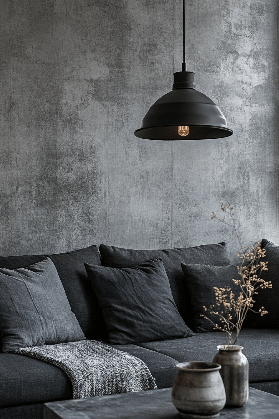 15+ Dark Grey Couch Living Room Concepts That Transform Simple Spaces 6 Monochrome Elegance