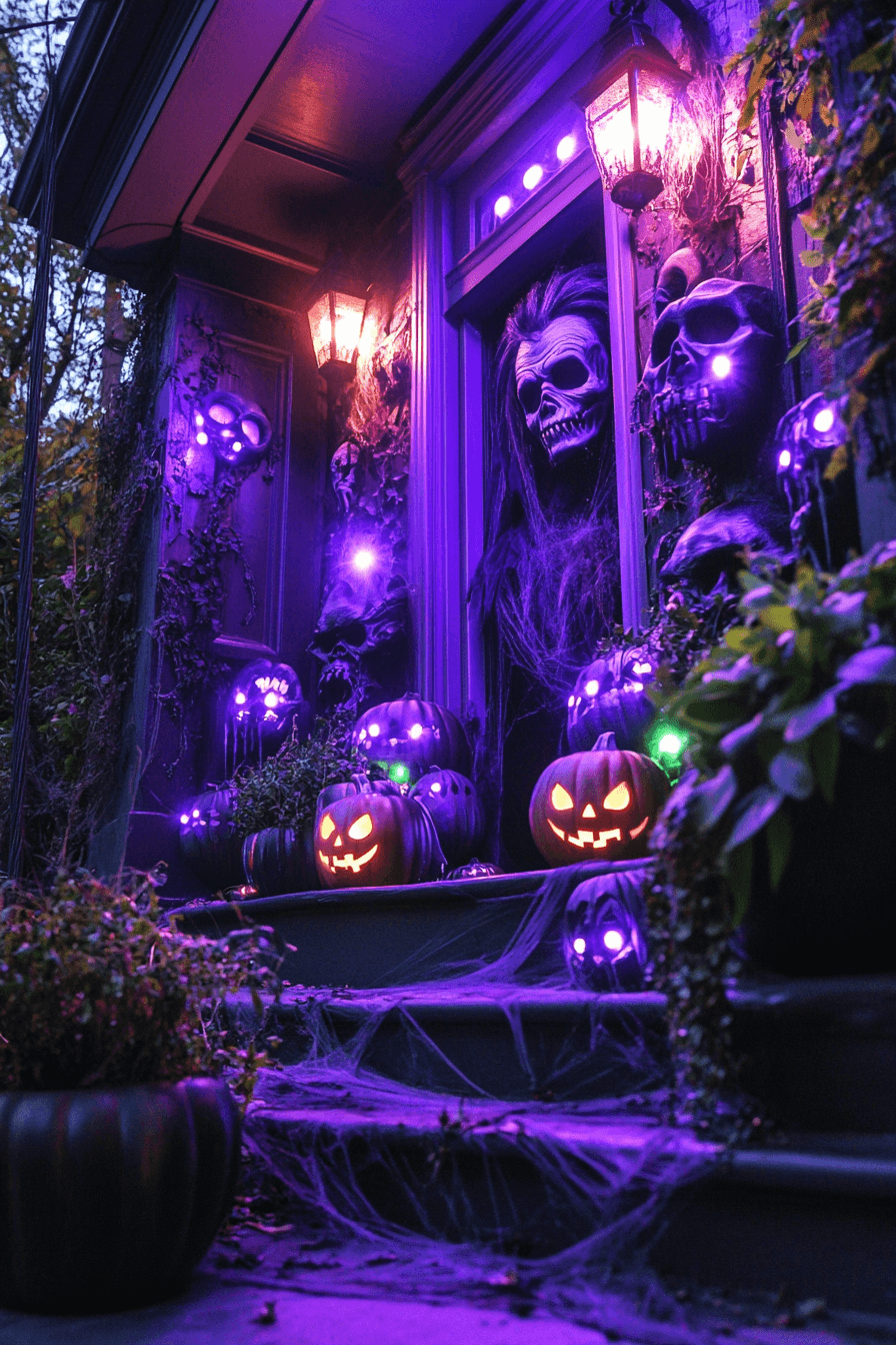 16+ Halloween Decor Front Porch Looks That Mix Fun and Fright 6 Monster Peek A Boo Staircase