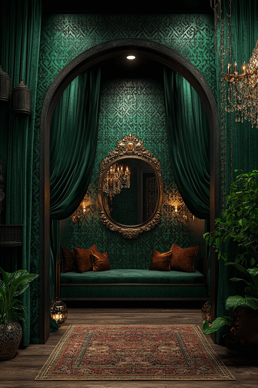 16+ Emerald Green Art Deco Bedroom Ideas to Capture Timeless Glamour 6 Regal Emerald Art Deco Escape