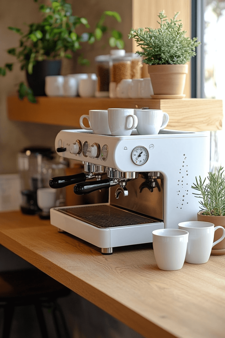 17+ Coffee Bar Styling Ideas to Create a Café Vibe at Home 6 Scandi Inspired Coffee Setup