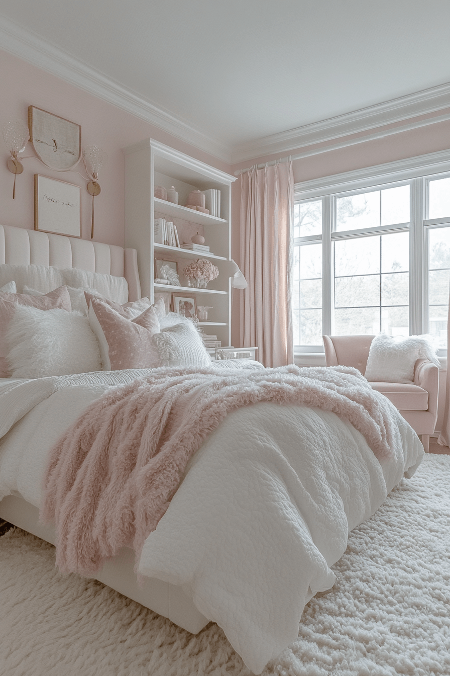 17+ Pink and White Bedroom Ideas for a Budget-Friendly Room Refresh 6 Soft Pink Dreamscape