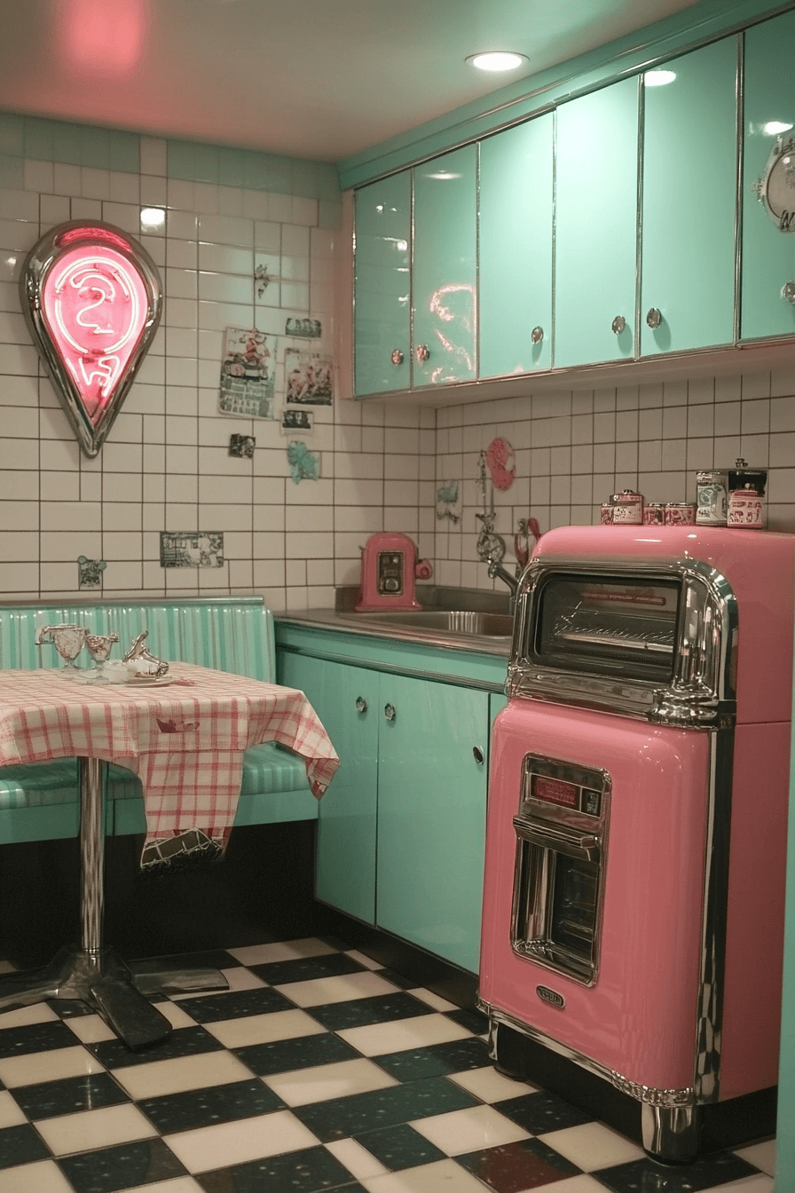 19+ Mid Century Modern Kitchen Ideas That Blend Retro and Timeless Style 7 50s Nostalgic Kitchen