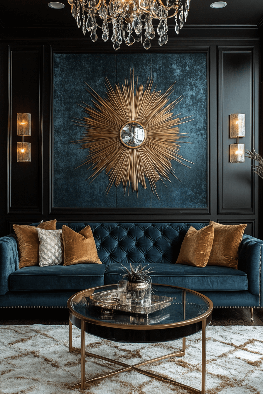 15+ Vintage Modern Living Room Inspiration That Blends Tradition and Trend 7 Art Deco Glam