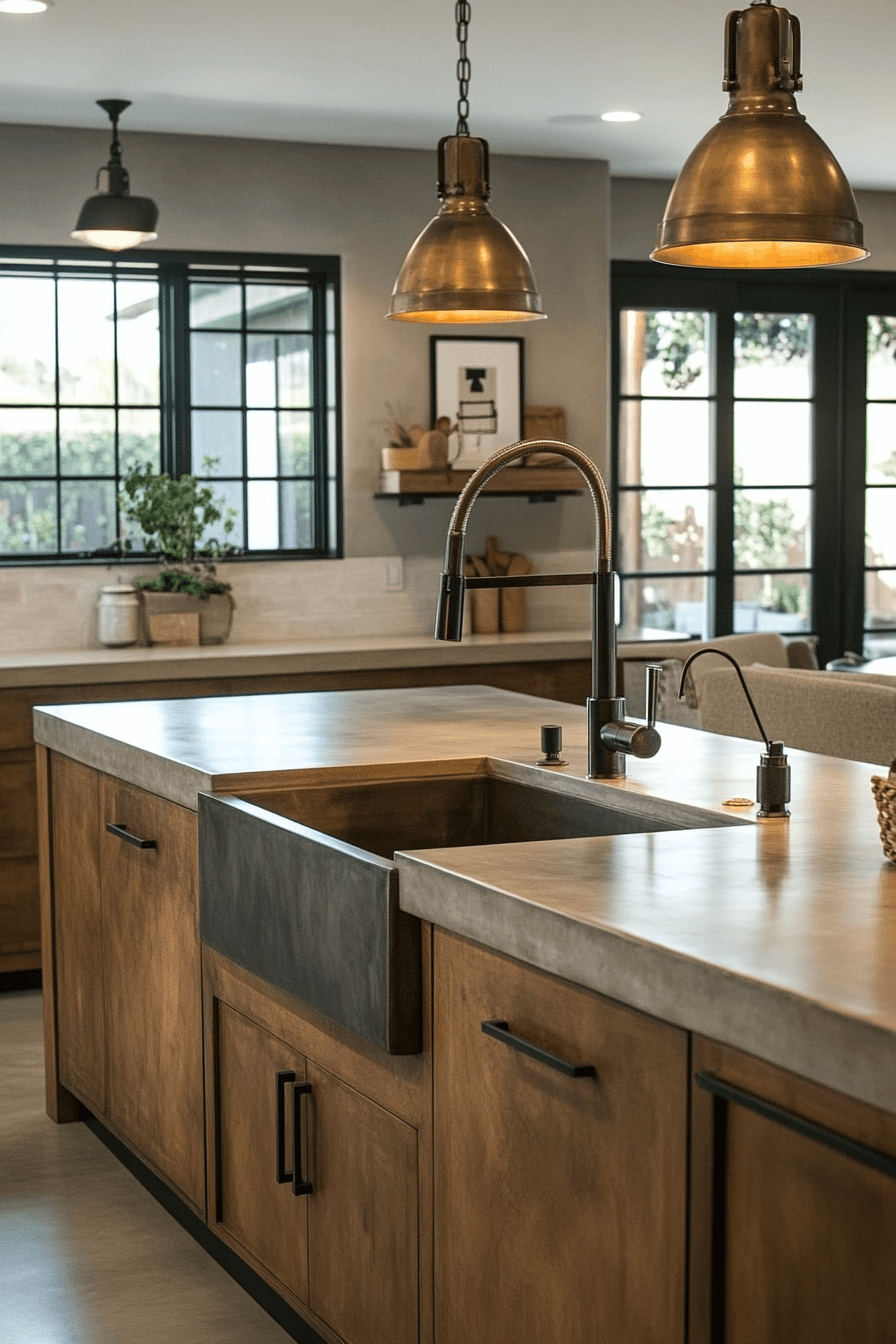 17+ Industrial Farmhouse Kitchen Designs That Bring Comfort and Edge Together 7 Concrete Farmhouse Kitchen Elegance