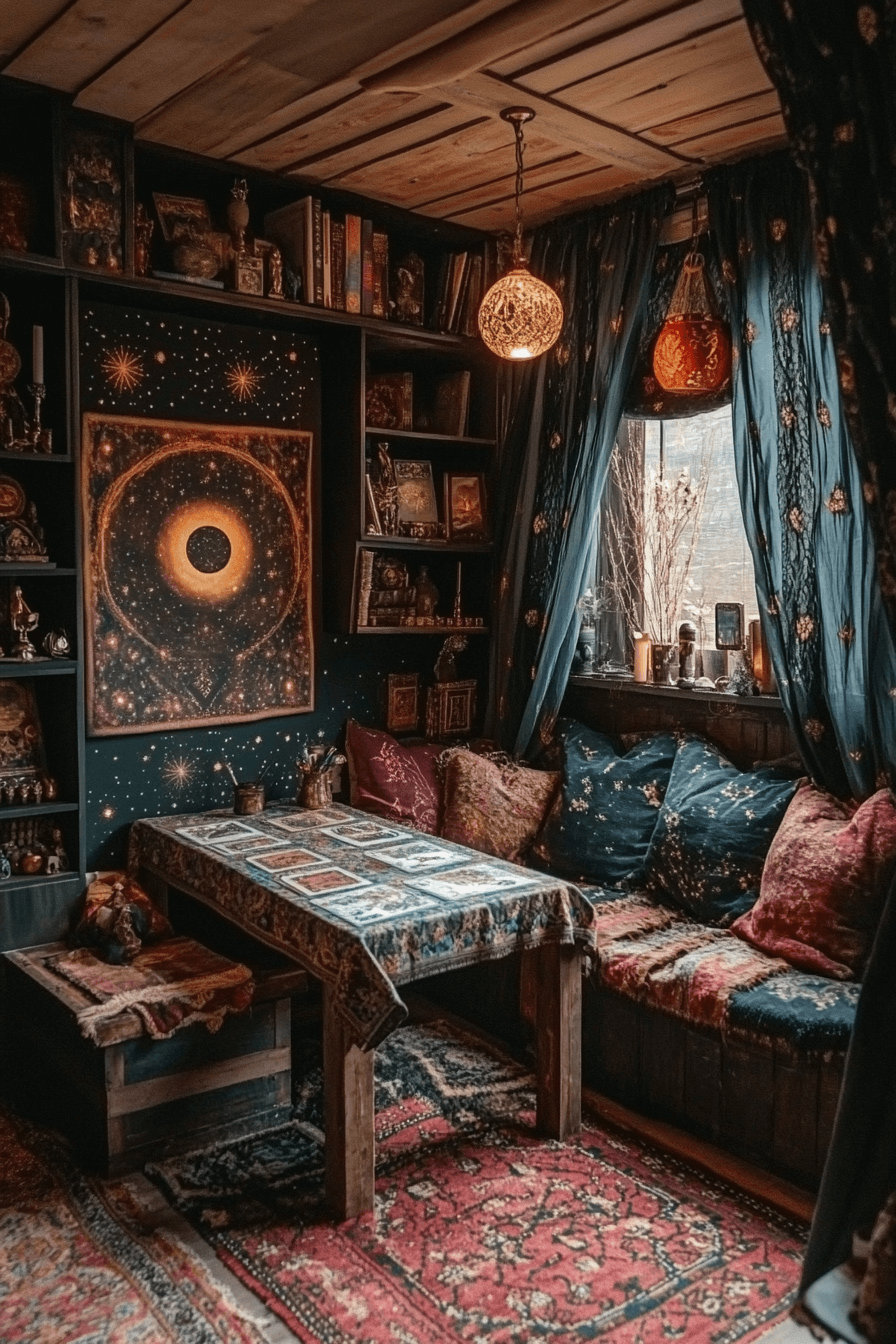 18+ Boho Witchy Bedroom Ideas for a Budget-Friendly Magical Makeover 7 Divination Corner