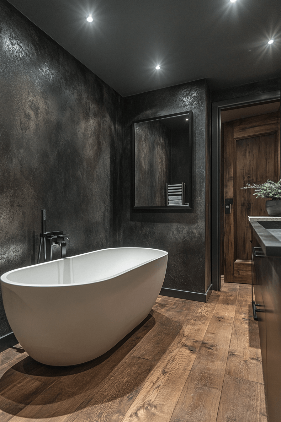 18+ Dark Aesthetic Decor Ideas That Highlight Texture and Character 7 Dramatic Dark Bathroom Escape