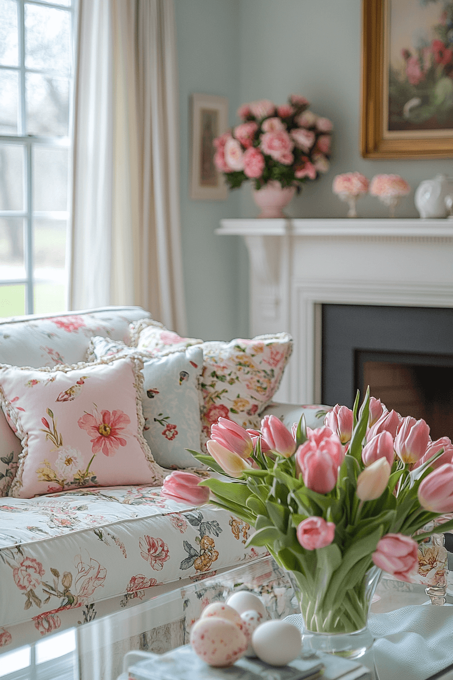 20+ Easter Living Room Decor That Works Beautifully on Any Budget 7 Floral Spring Refresh