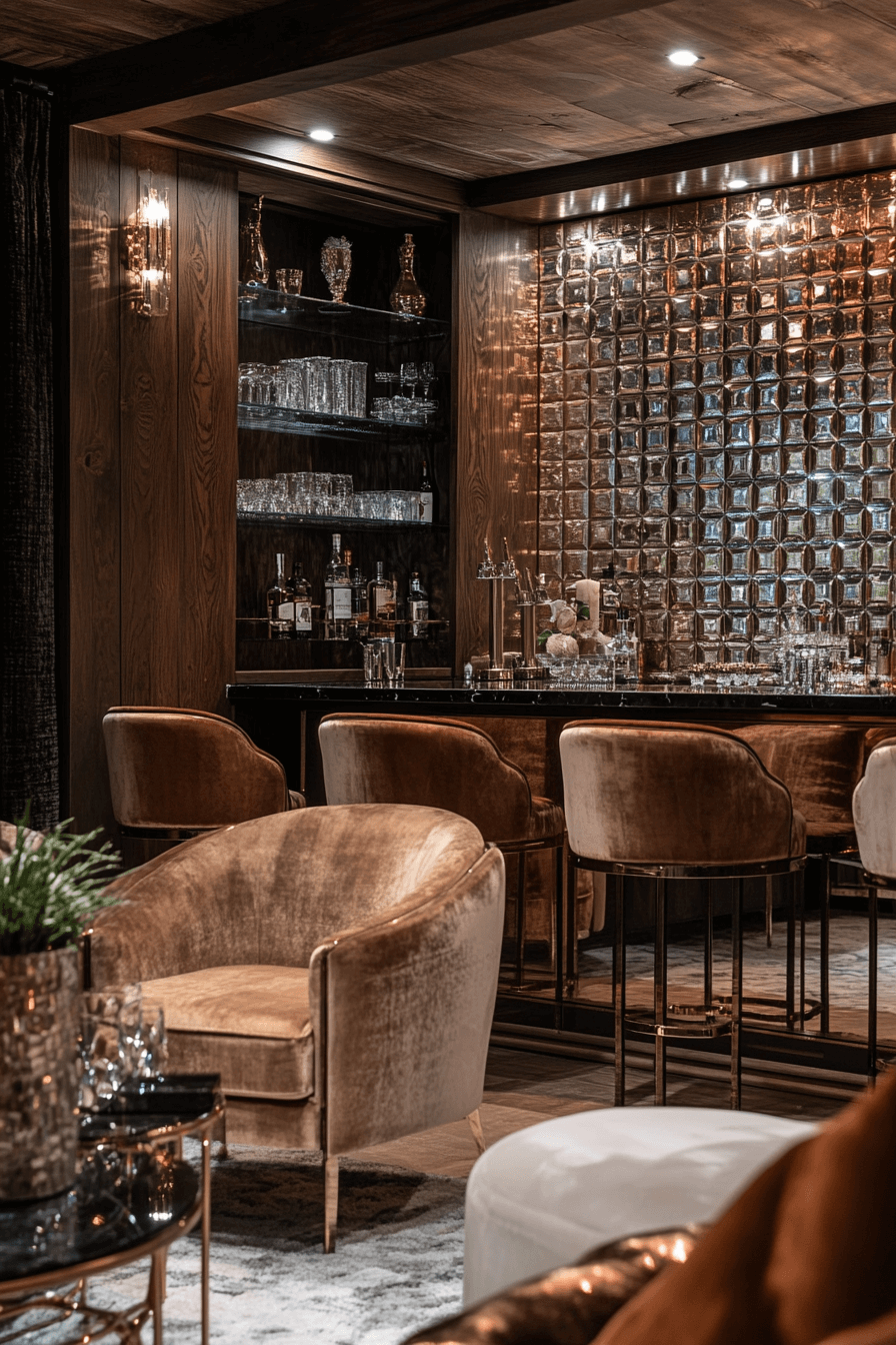 15+ Basements Bar Inspirations for Effortless Entertaining 7 Glam Contemporary Bar