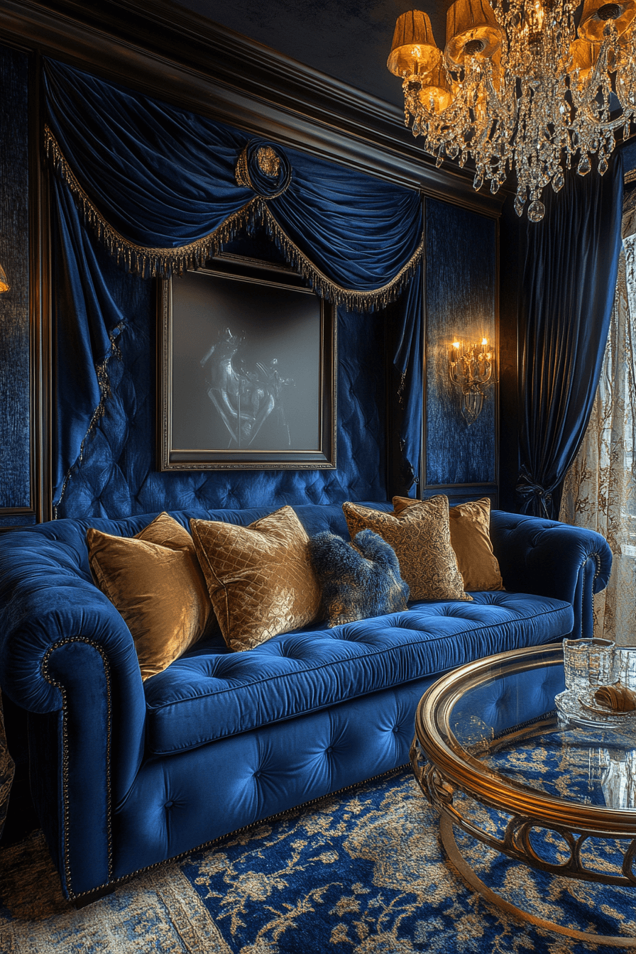 28+ Blue Couch Living Room Looks That Capture Bold Sophistication 7 Luxurious Blue Velvet Sofa