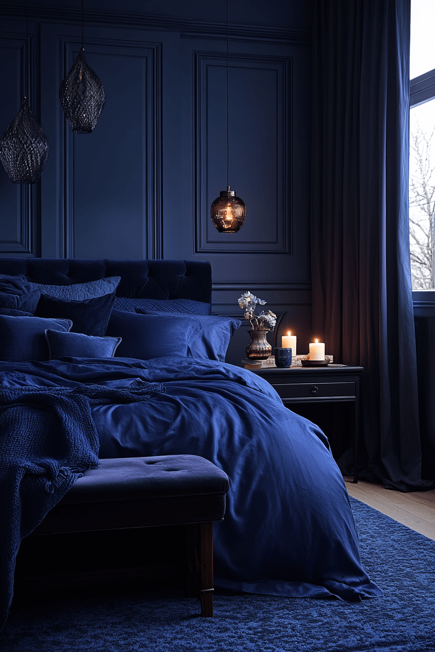25+ Dark Boho Bedroom Inspiration for a Dreamy Night’s Retreat 7 Midnight Tranquil Haven