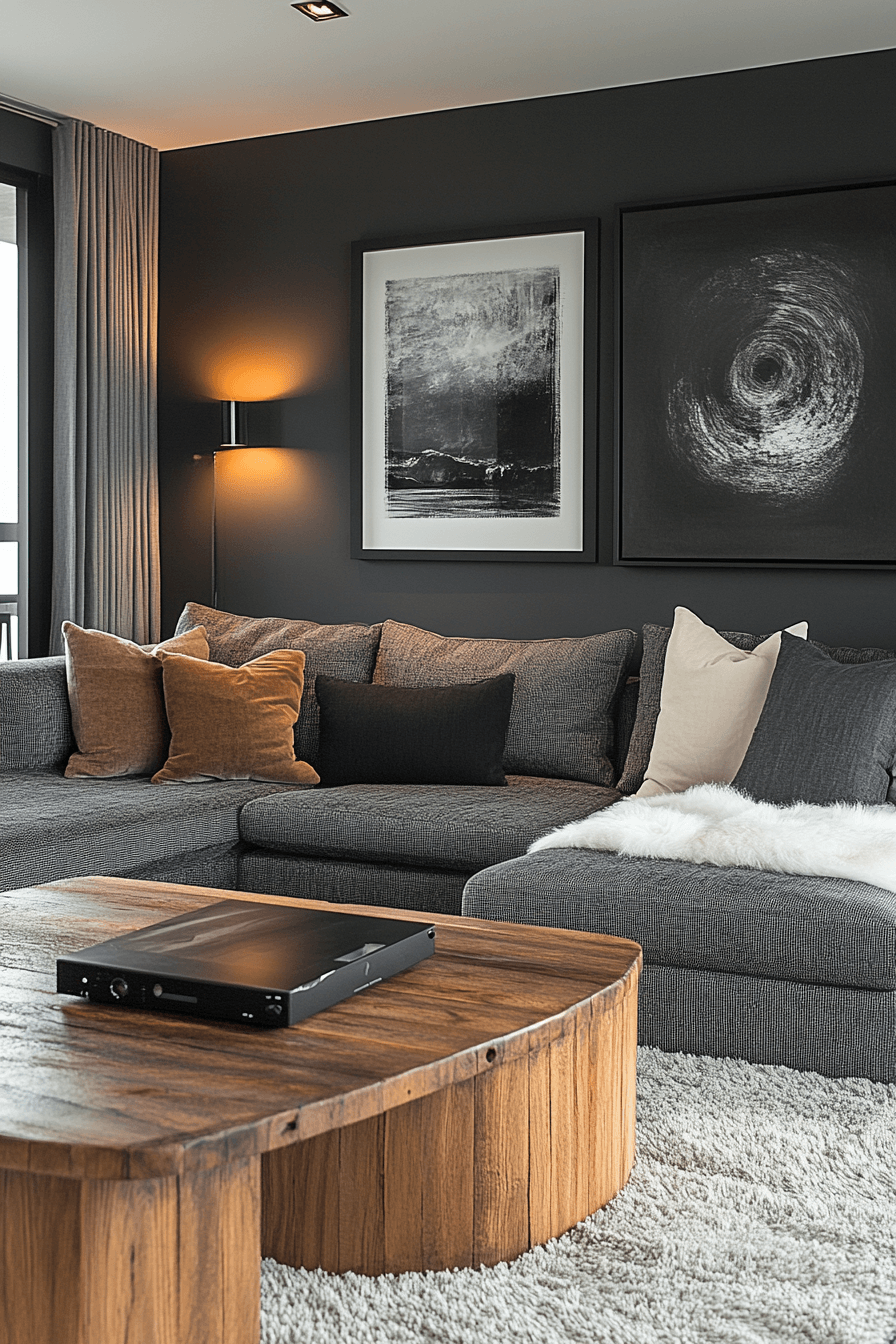 15+ Grey Couch Living Room Ideas That Prove Neutral Is Never Boring 7 Modern Grey With Bold Contrast