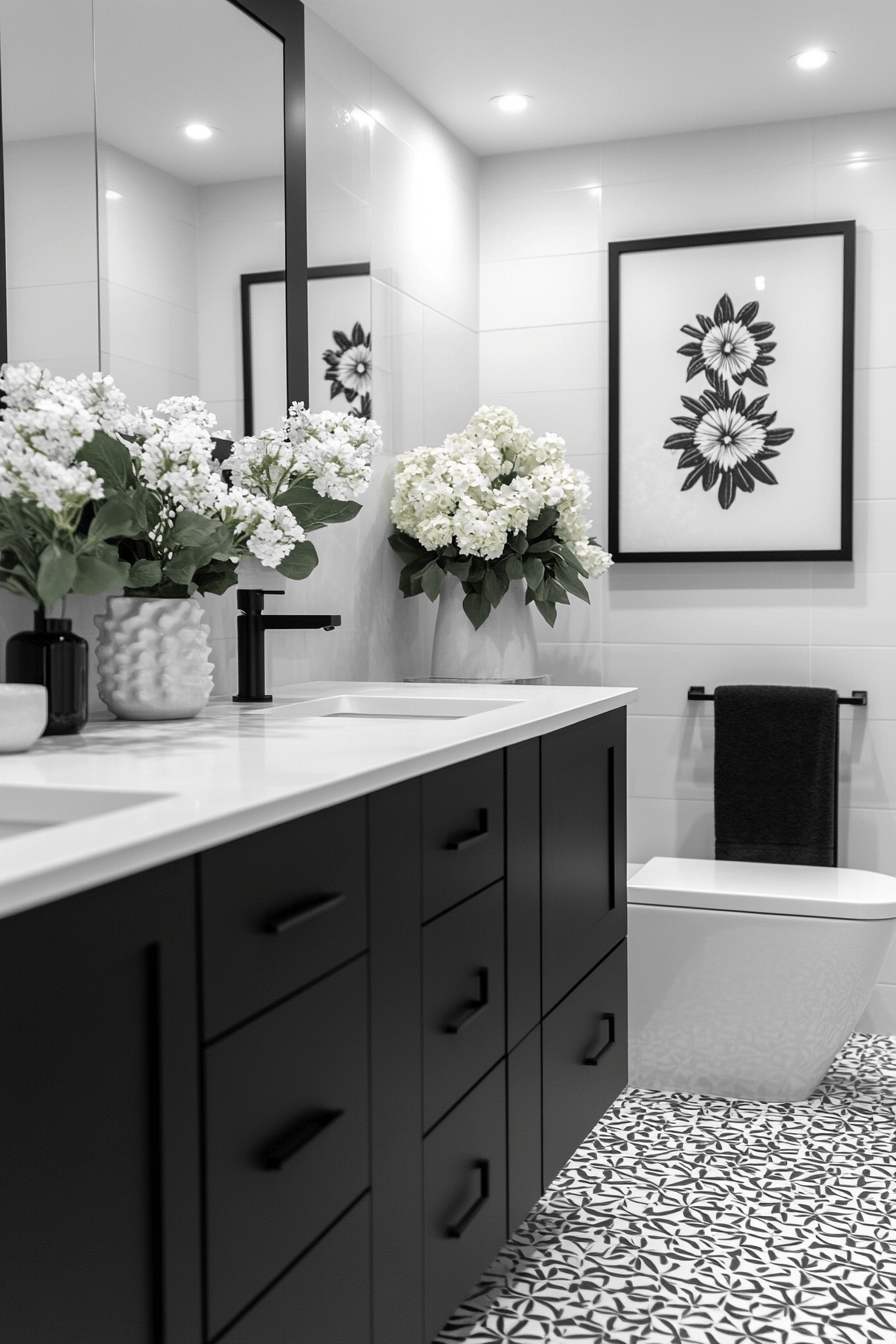 17+ Transitional Bathroom Design Looks That Make Any Home Shine 7 Monochrome Spa Bathroom