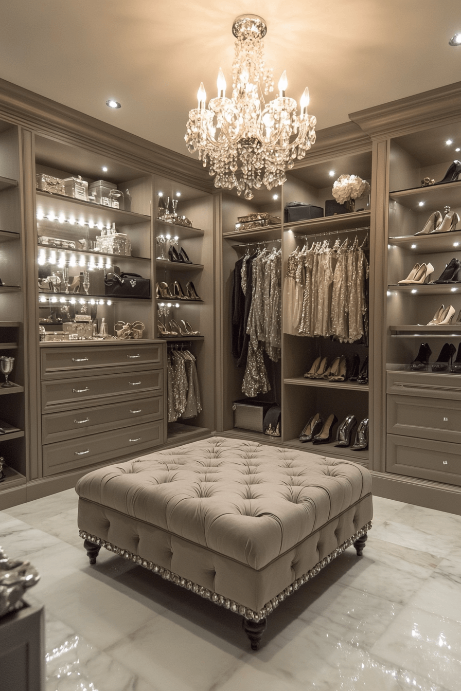27+ Luxury Closets Design Ideas Perfect for Modern Homes 7 Opulent Crystal Fixture Closet