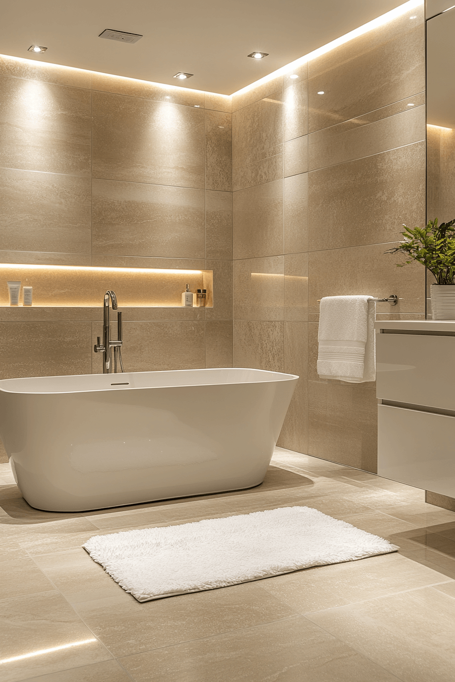 17+ Neutral Bathroom Decor Looks That Spark Serenity and Balance 7 Sandstone Natural Chic