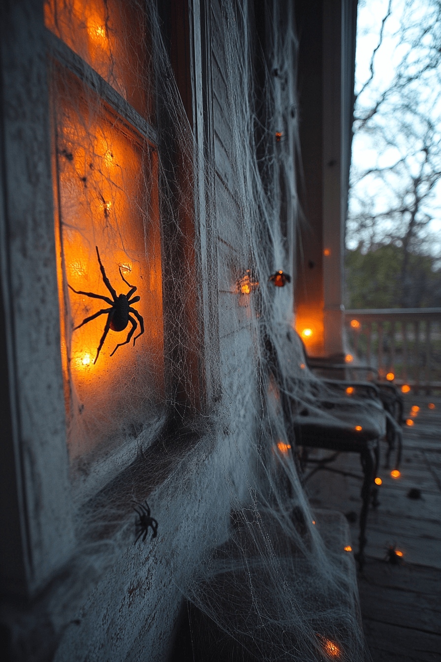 16+ Halloween Decor Front Porch Looks That Mix Fun and Fright 7 Spider Lair Corner