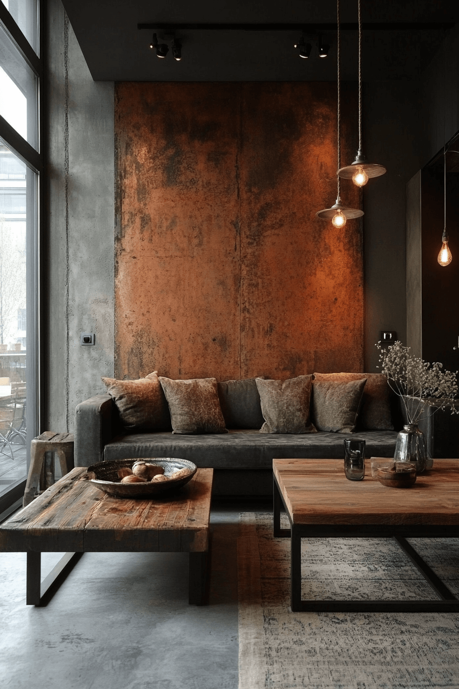 19+ Wabi Sabi Living Room Designs for a Home Full of Serenity and Style 7 Time Touched Metal