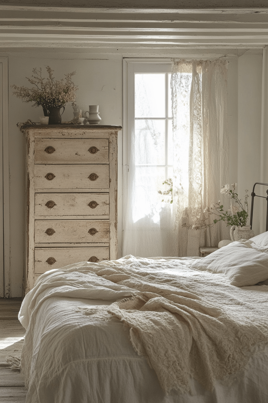 17+ White Bedroom Ideas for a Fresh and Airy Makeover 7 Timeless White Vintage