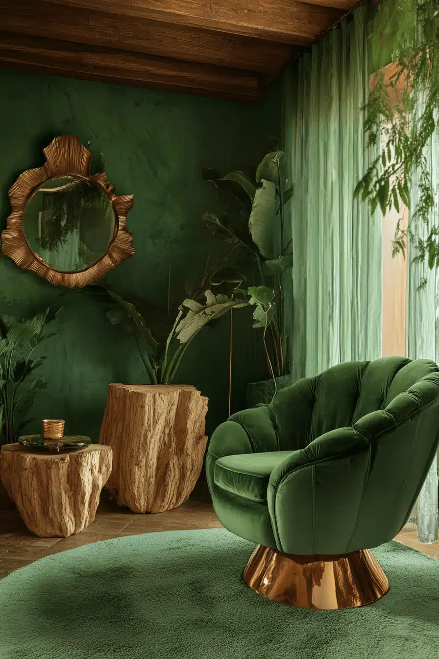 16+ Dark Green Bedroom Ideas to Elevate Your Sleep Sanctuary 7 Velvet Green Luxury Bedroom