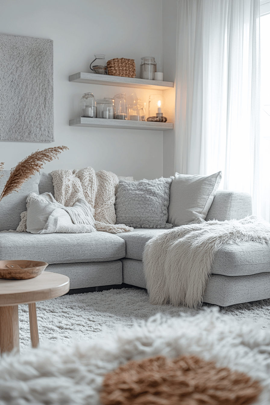 27+ Apartment Aesthetic Cozy Styles That Bring Warmth to Any Room 7 Warm Gray White Retreat