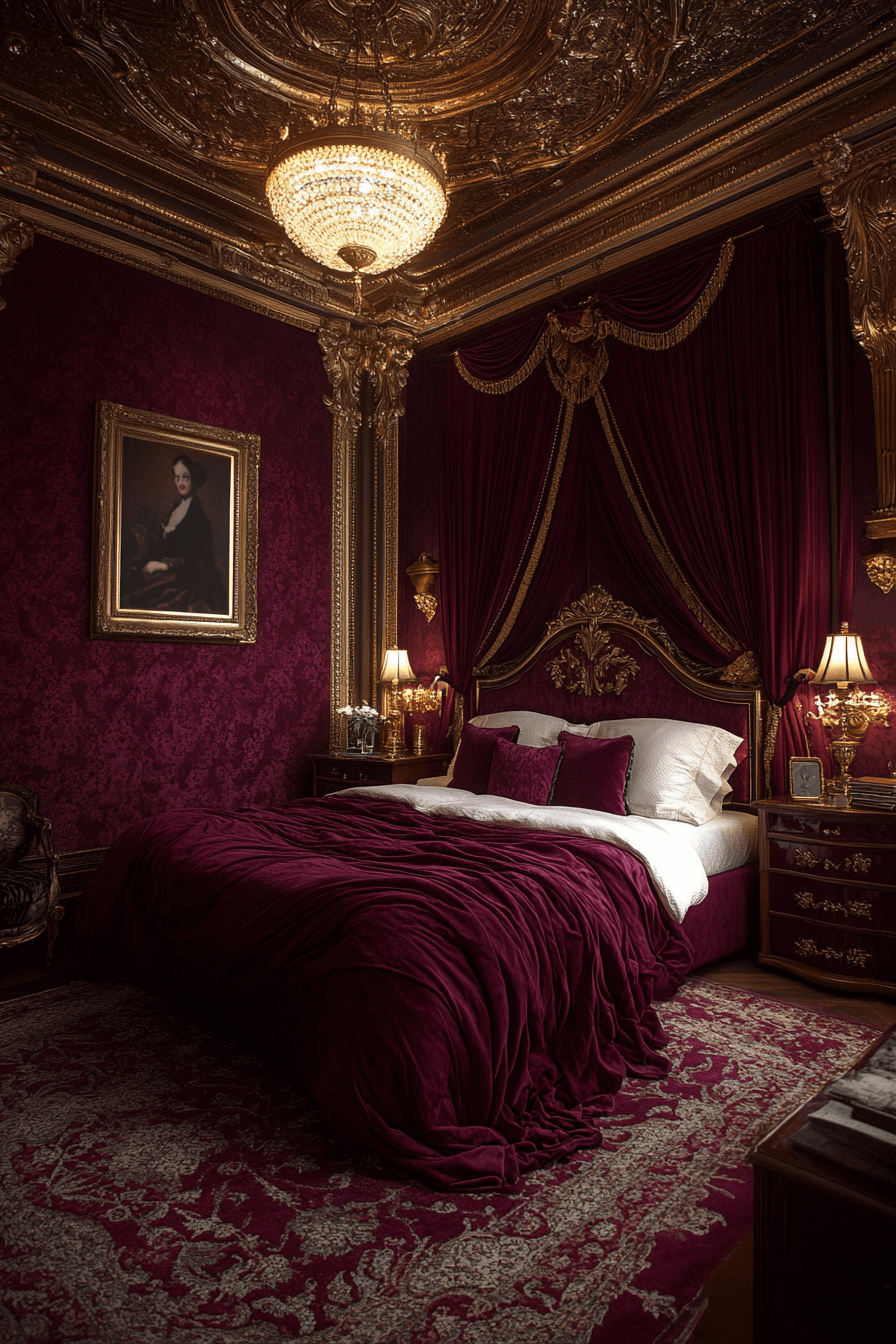 22+ Dark Feminine Bedroom Ideas for a Modern and Alluring Makeover 8 Burgundy Bliss