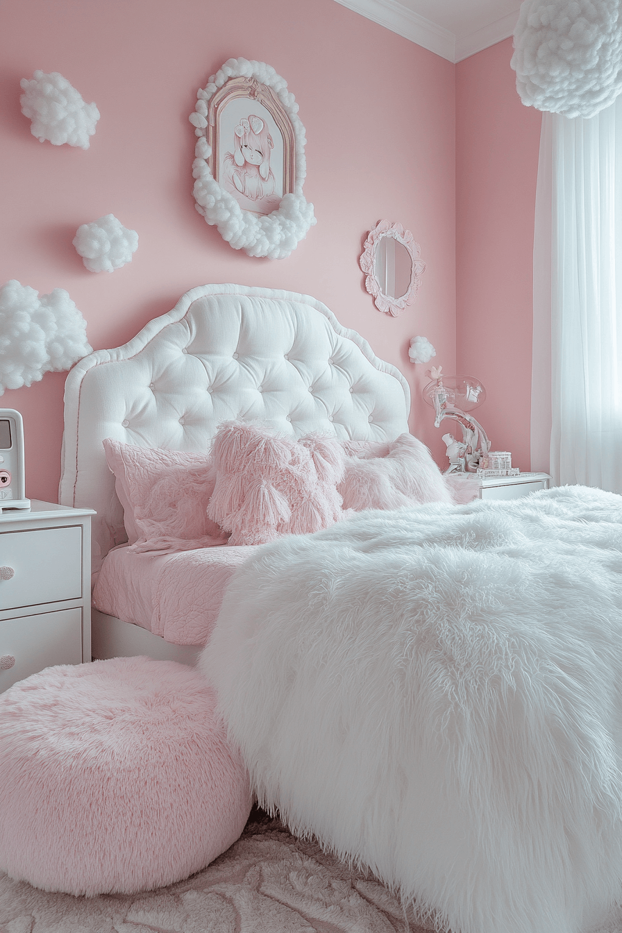 17+ Pink and White Bedroom Ideas for a Budget-Friendly Room Refresh 8 Cozy Cotton Candy Space