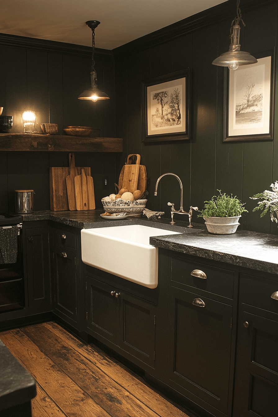 16+ Farmhouse Kitchen Paint Colors That Bring Warmth to Your Space 8 Deep Forest Green Haven