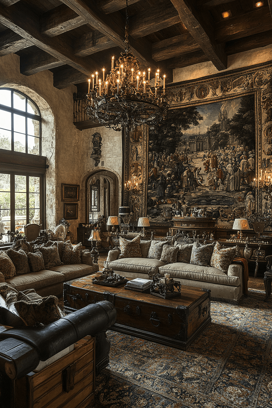 18+ Old Money Living Room Ideas for Timeless Interior Design 8 Historic Tapestry Living Room