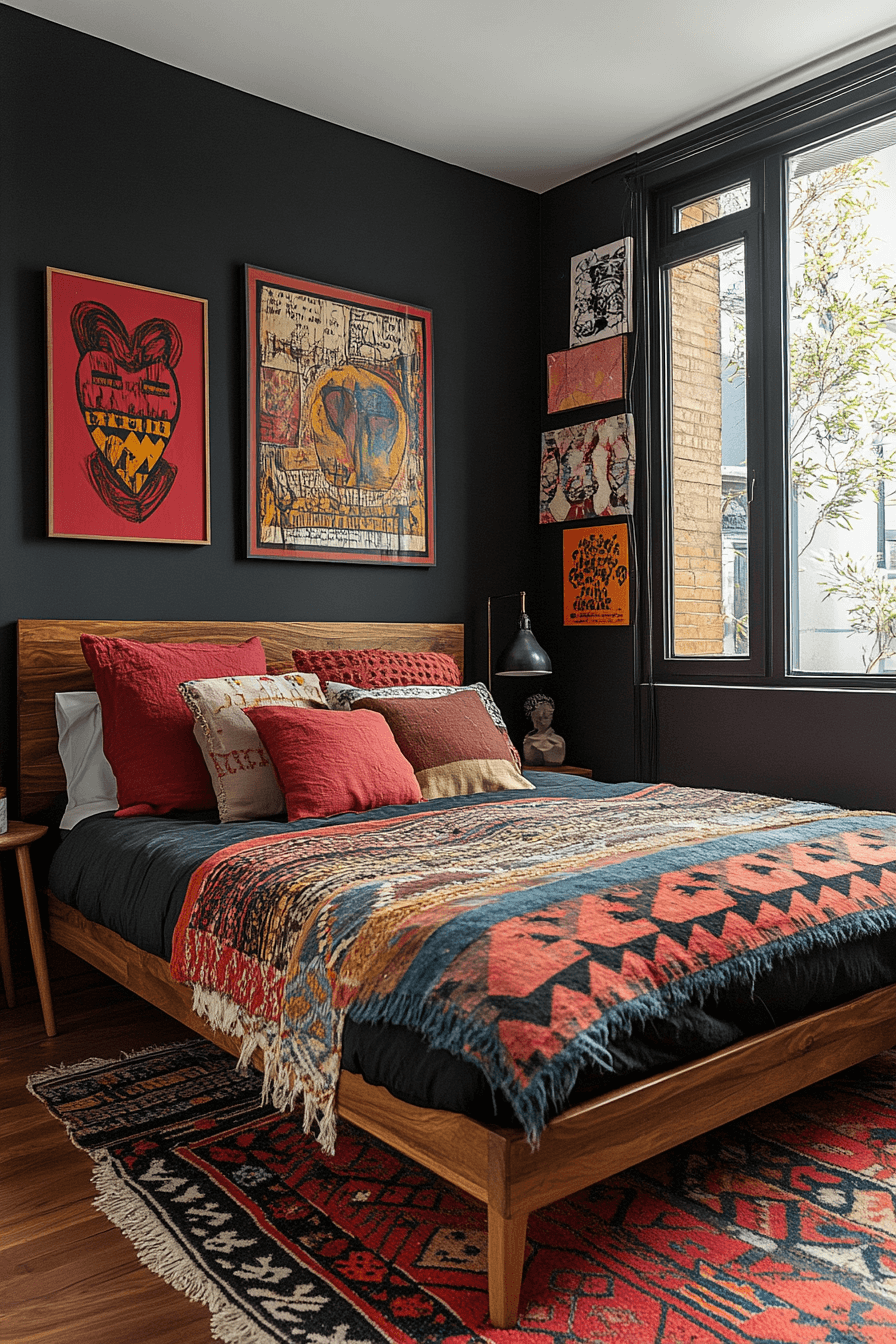 18+ Tiny Bedroom Ideas for a Bright and Airy Small-Space Look 8 Mini Bold Statement