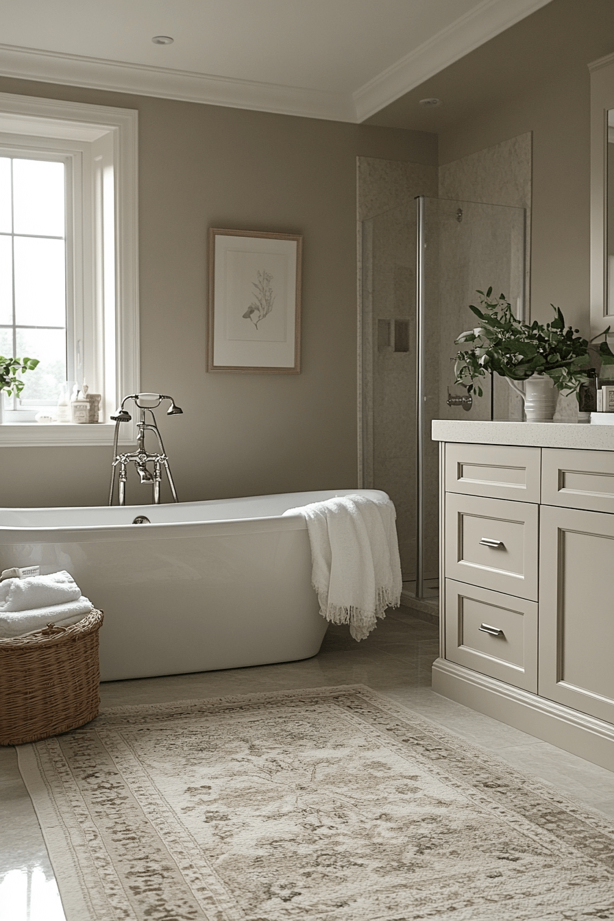 17+ Transitional Bathroom Design Looks That Make Any Home Shine 8 Minimalist Calm Bathroom