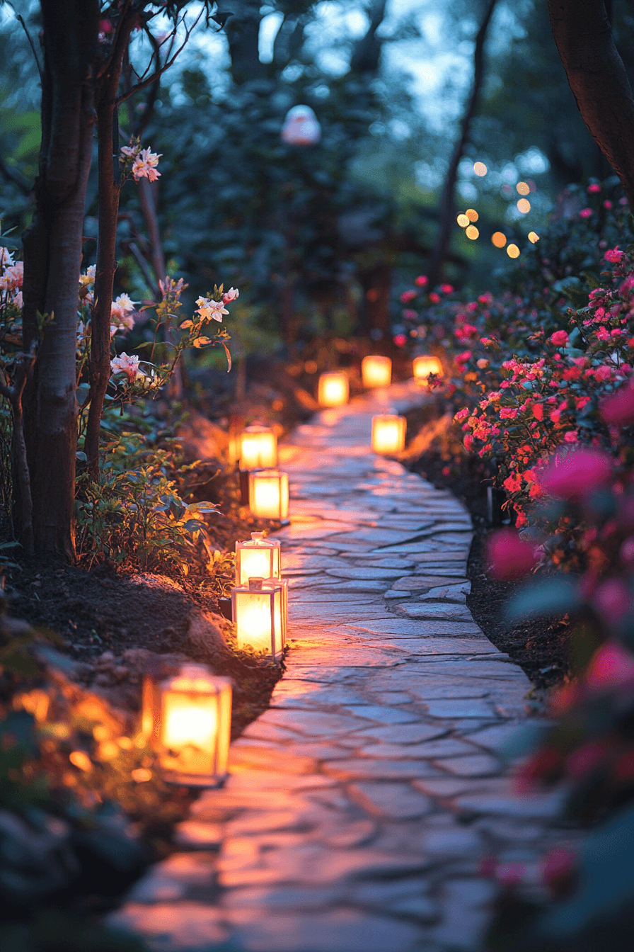 23+ Easter Yard Decorations to Create a Bright and Colorful Display 8 Pastel Pathway Lights